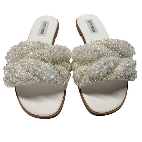 Steve Madden | Ecstatic Embellished Sandal In White Multi - New With Box - Picture 2 of 12